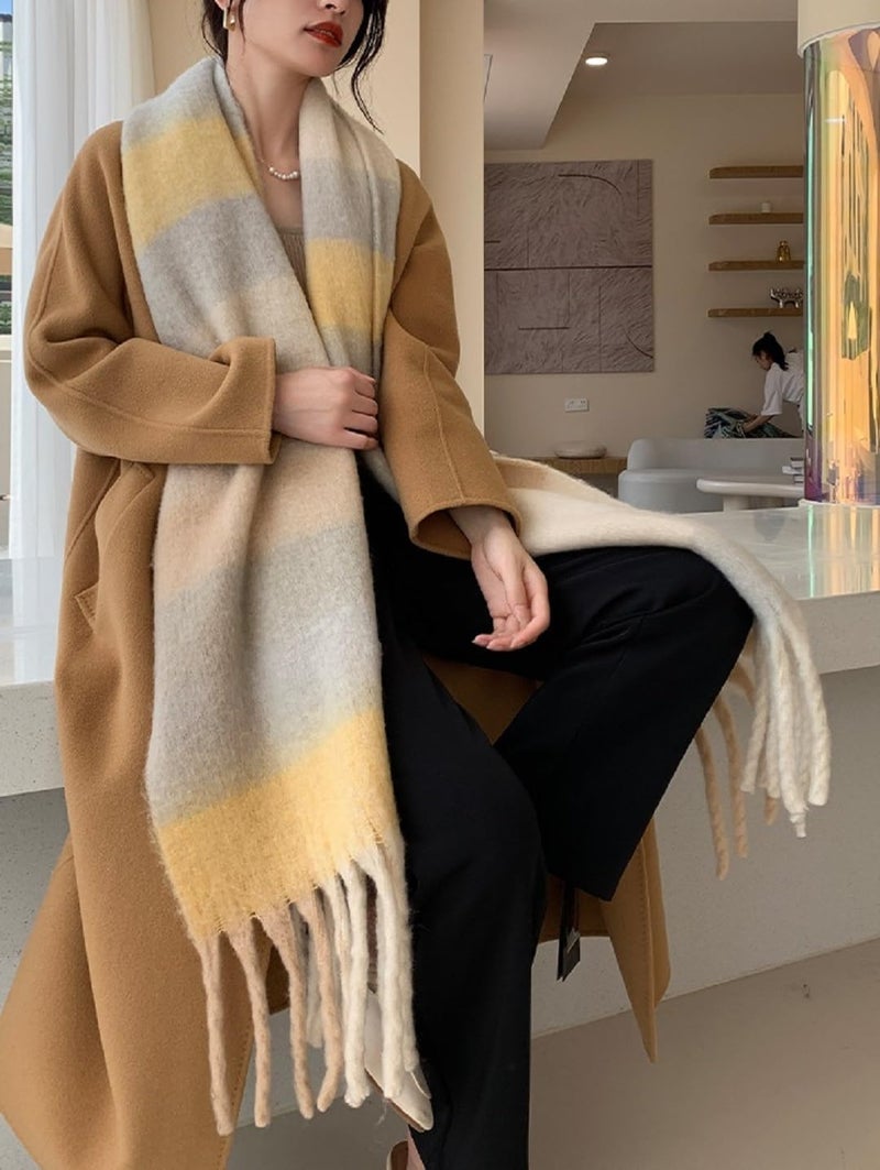 Wander Agio Winter Women Warm Scarf Long Shawl Large Scarves Cold Weather Thick Blanket Scarfs Colorful Plaid - Image 3
